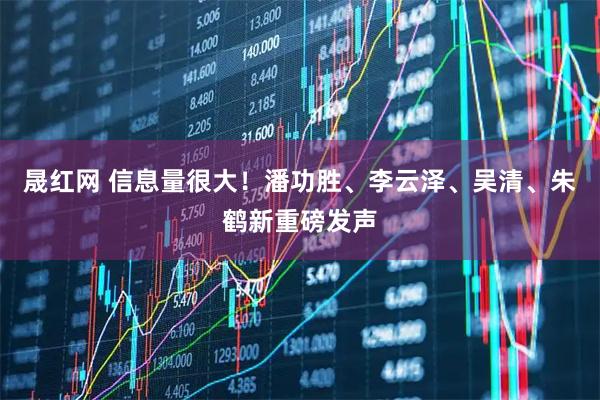 晟红网 信息量很大！潘功胜、李云泽、吴清、朱鹤新重磅发声